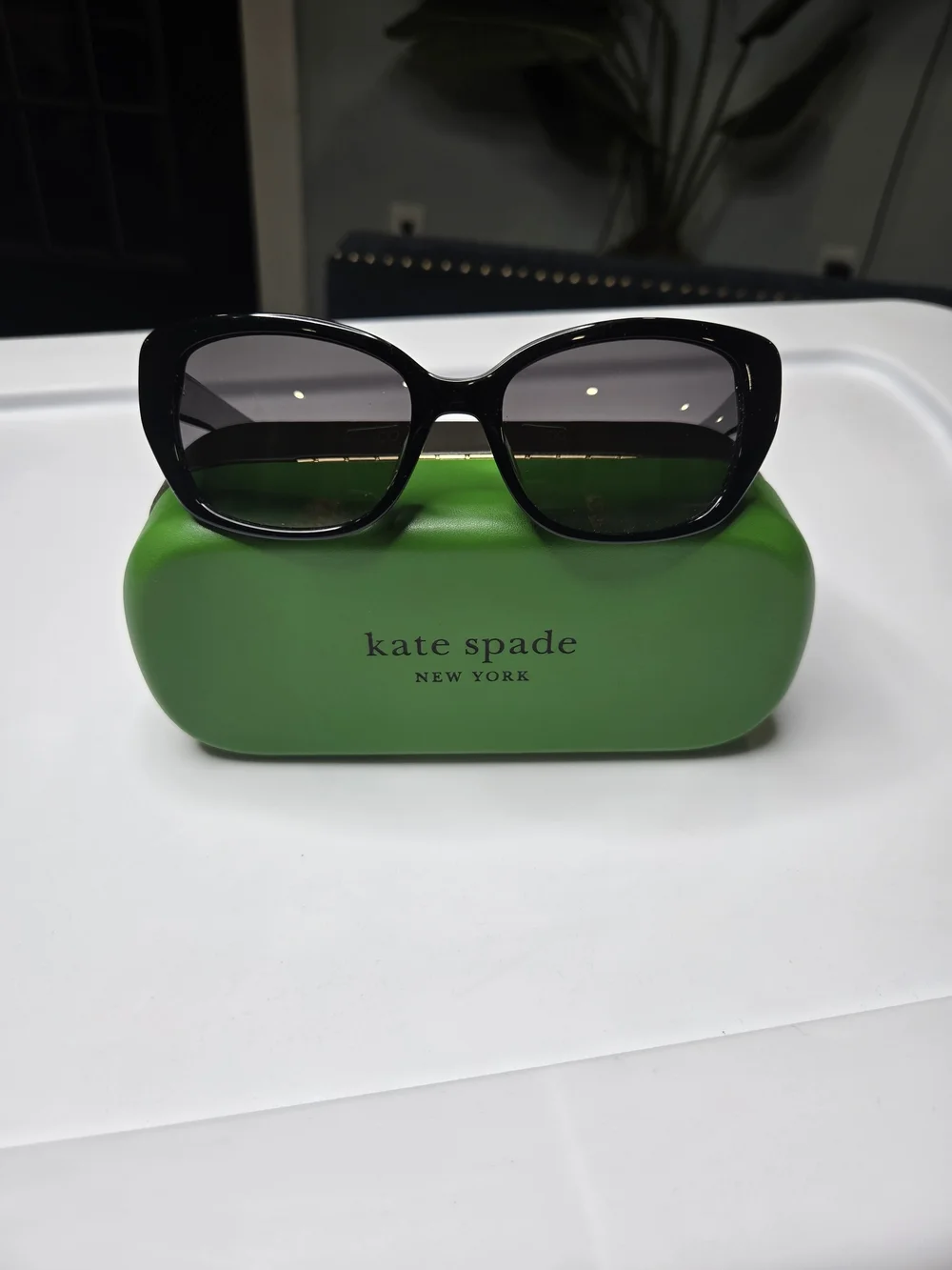 kate spade Black Frame Sunglasses with Gray Gradient Lenses
